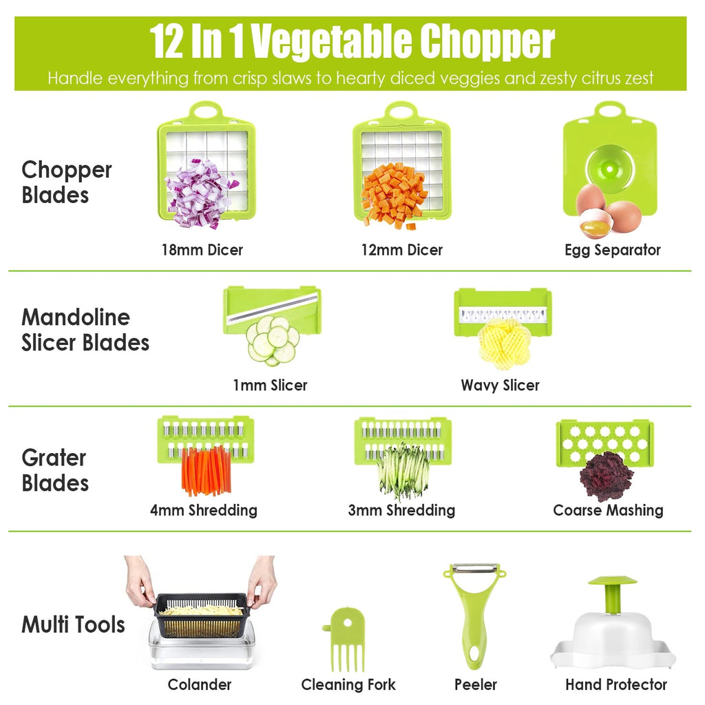 12-in-1 Vegetable Chopper Set 1