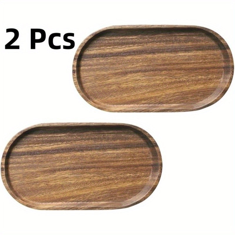 2pcs LDQ Elegant Wooden Serving Tray