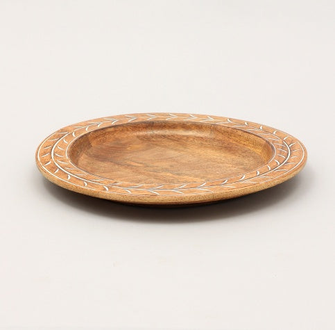 Handcrafted 13-Inch Wooden Charger Plate