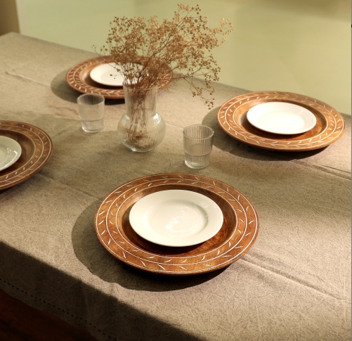 Handcrafted 13-Inch Wooden Charger Plate 6