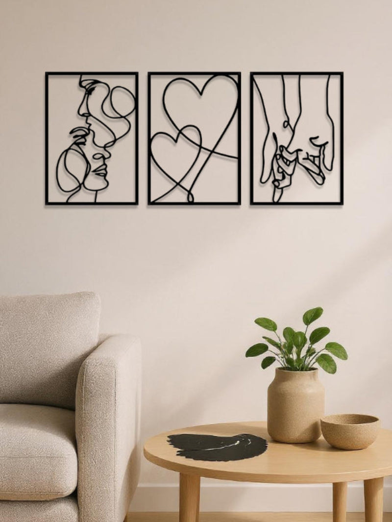 Modern Couple Metal Wall Decor Set 
