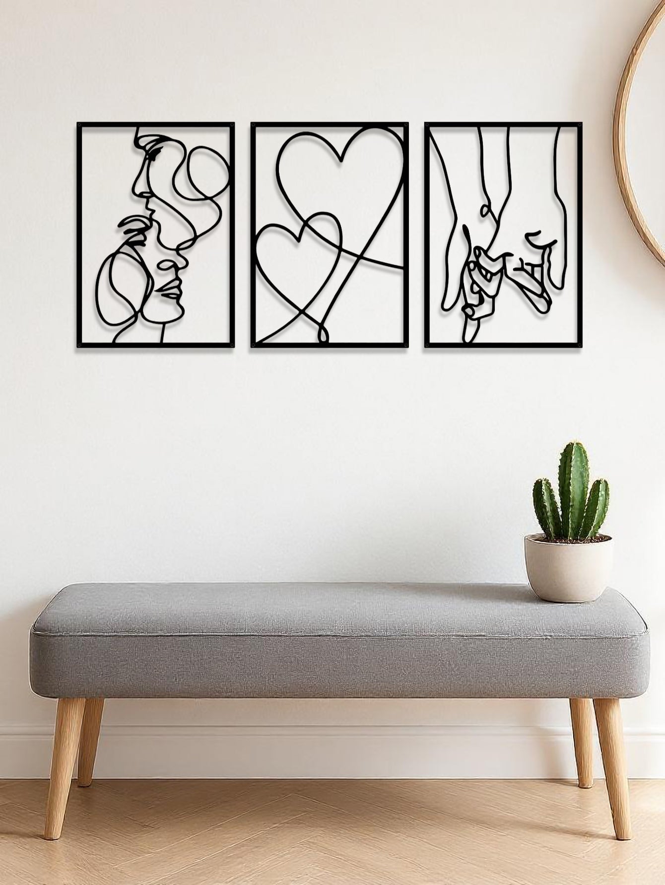 Modern Couple Metal Wall Decor Set 3