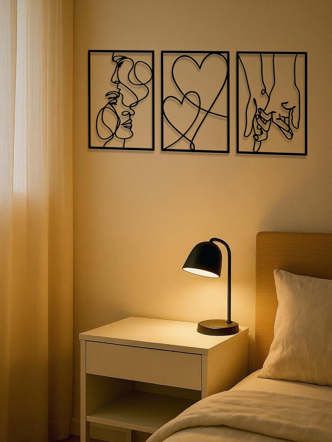 Modern Couple Metal Wall Decor Set 4