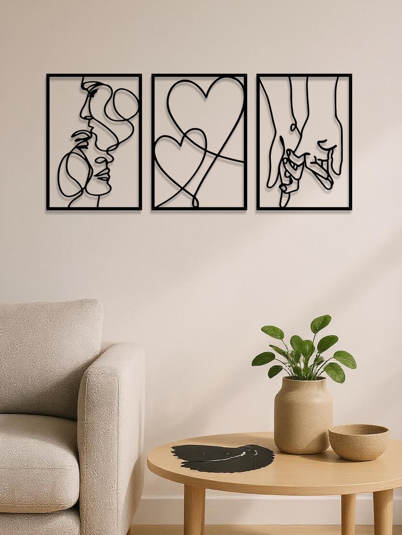Modern Couple Metal Wall Decor Set 5
