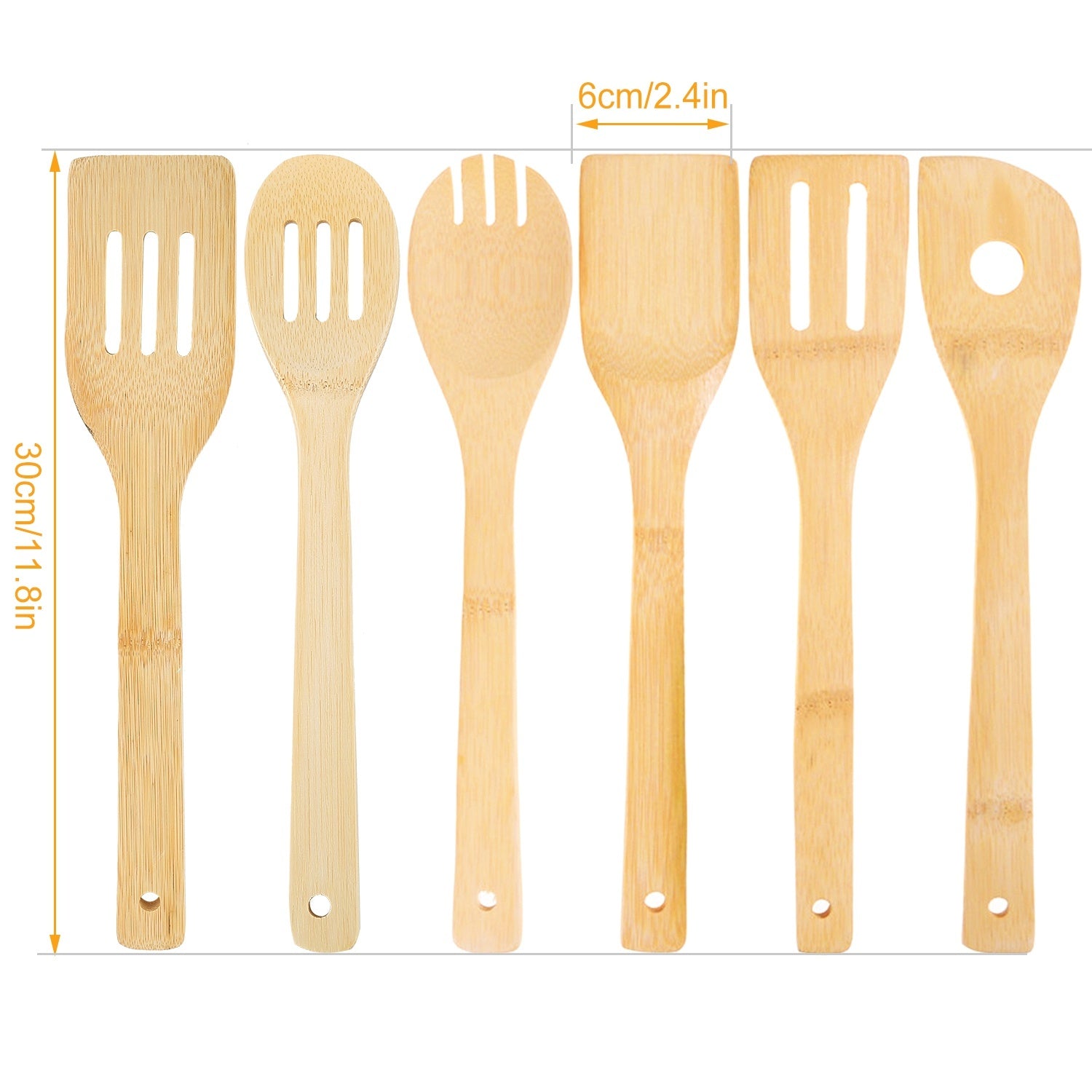 Set Of 6Pcs Cooking Bamboo Wooden